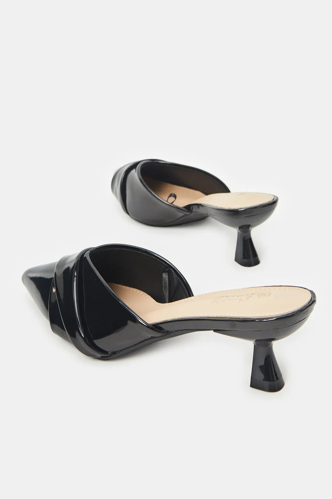 Women Black Patent Mule