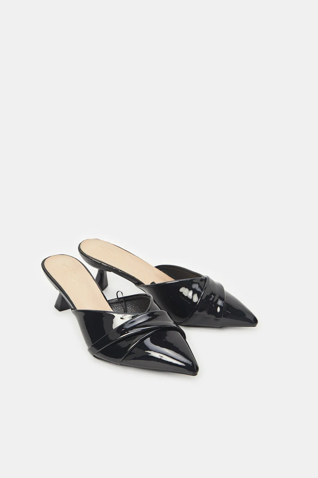 Women Black Patent Mule