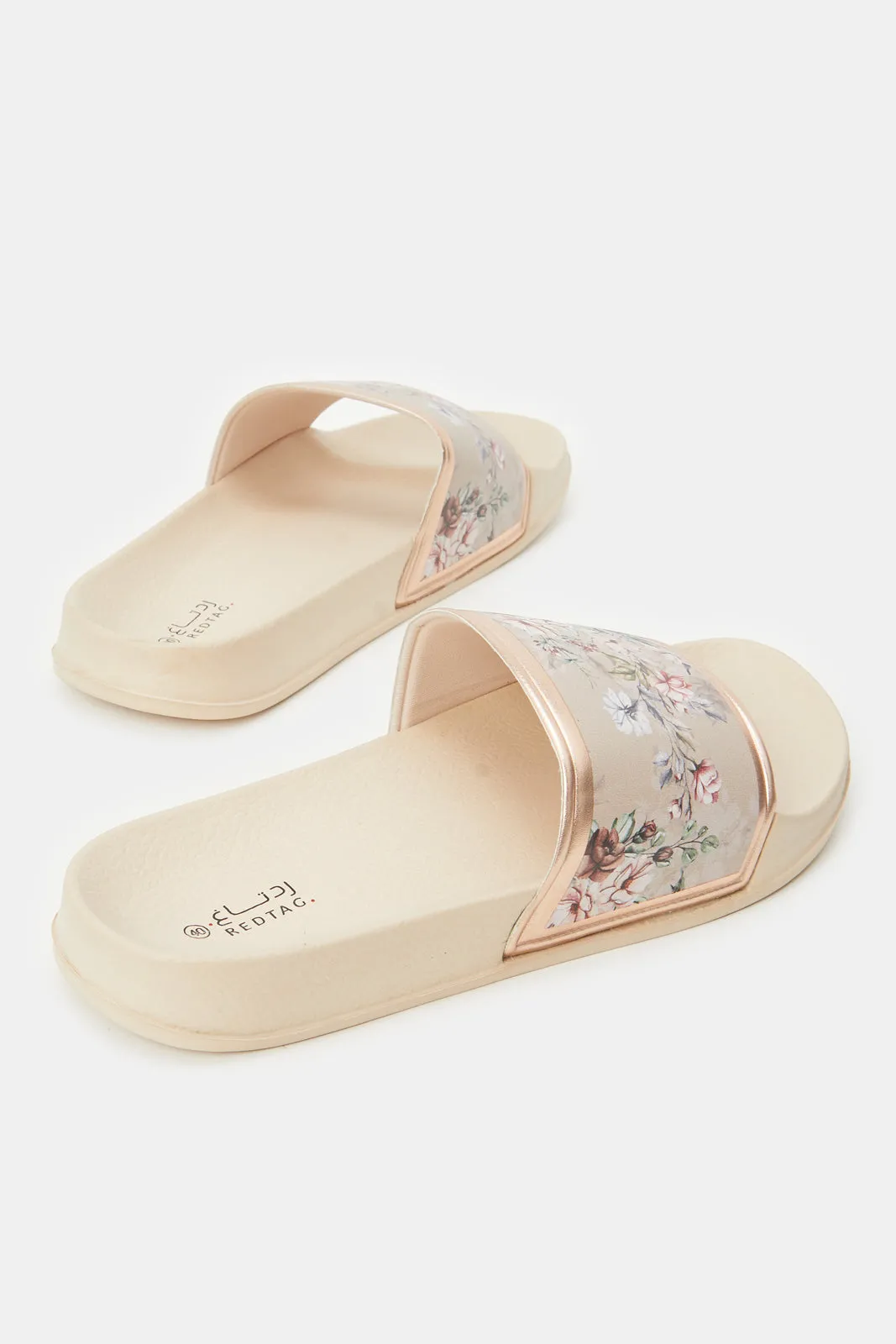 Women Pink Floral Slide