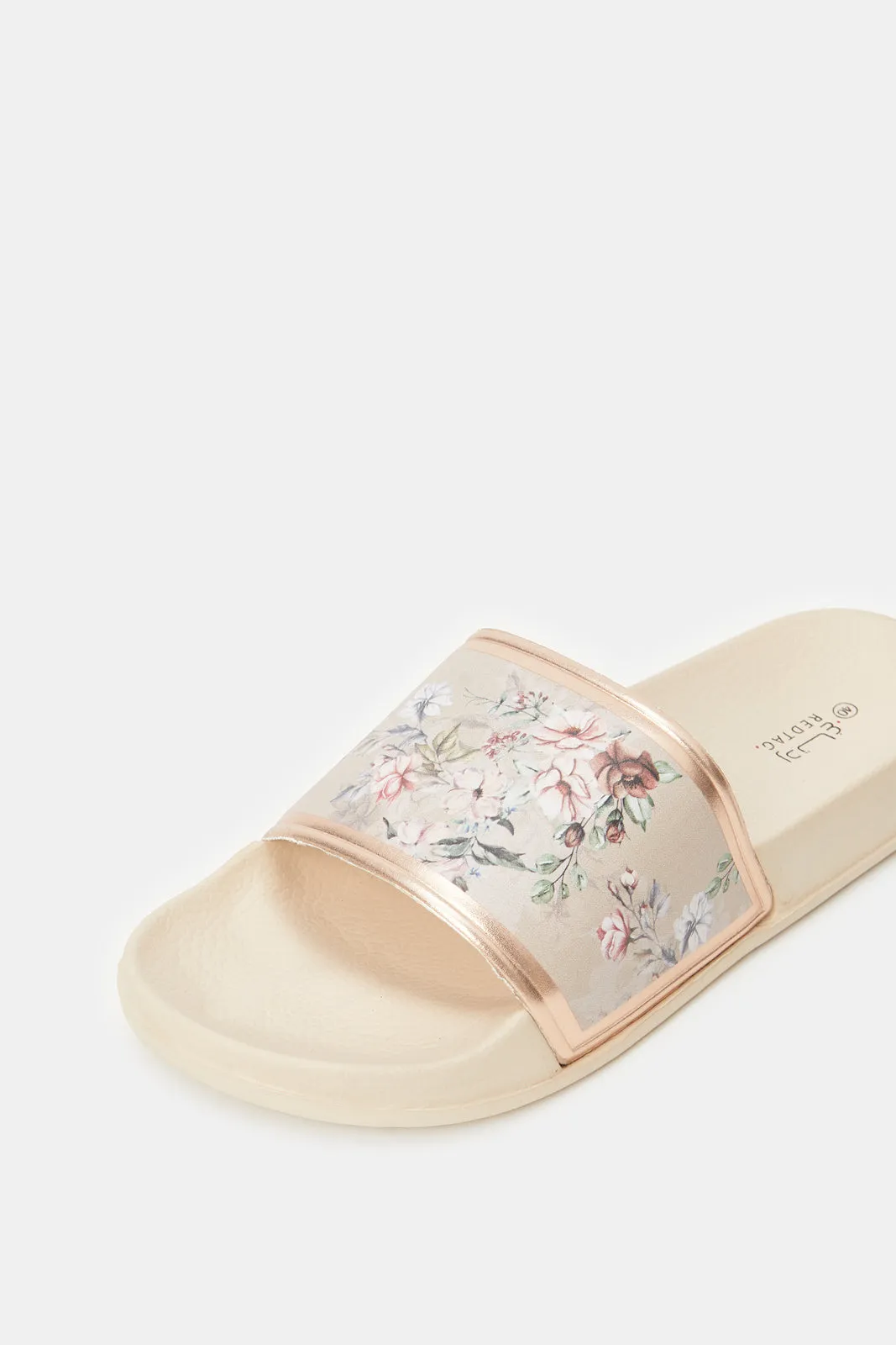 Women Pink Floral Slide