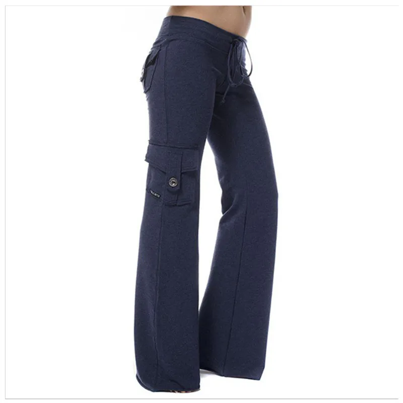 Women's Drawstring Elastic High Waist Casual Fashion Cargo Trousers