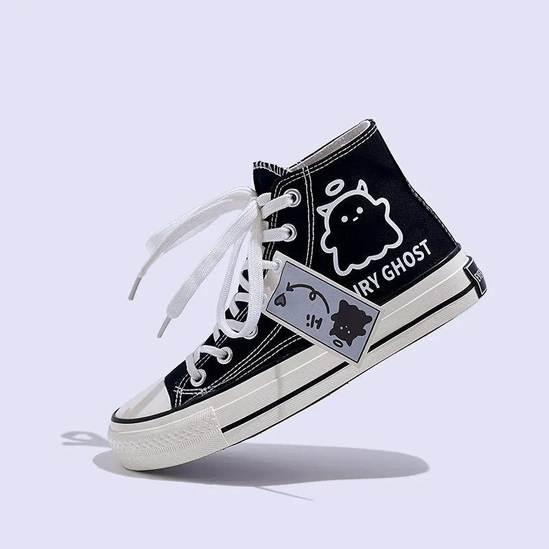 Womens Mens Students Fairy Ghost High Top Canvas Sneakers