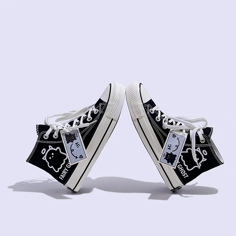 Womens Mens Students Fairy Ghost High Top Canvas Sneakers