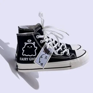 Womens Mens Students Fairy Ghost High Top Canvas Sneakers