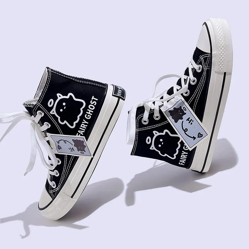 Womens Mens Students Fairy Ghost High Top Canvas Sneakers