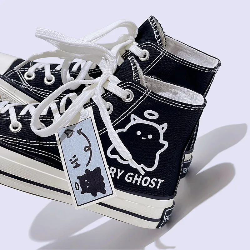 Womens Mens Students Fairy Ghost High Top Canvas Sneakers