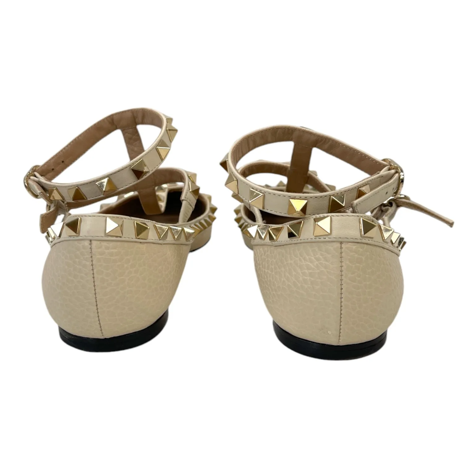 Women's Rockstud Ballet Sandals Cream Size EU 37 / UK 4