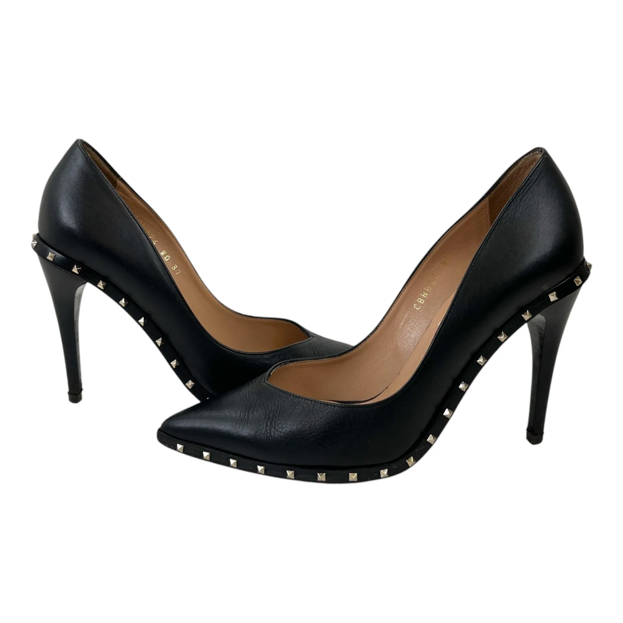 Women's Rockstud Heels Black Size EU 37 / UK 4