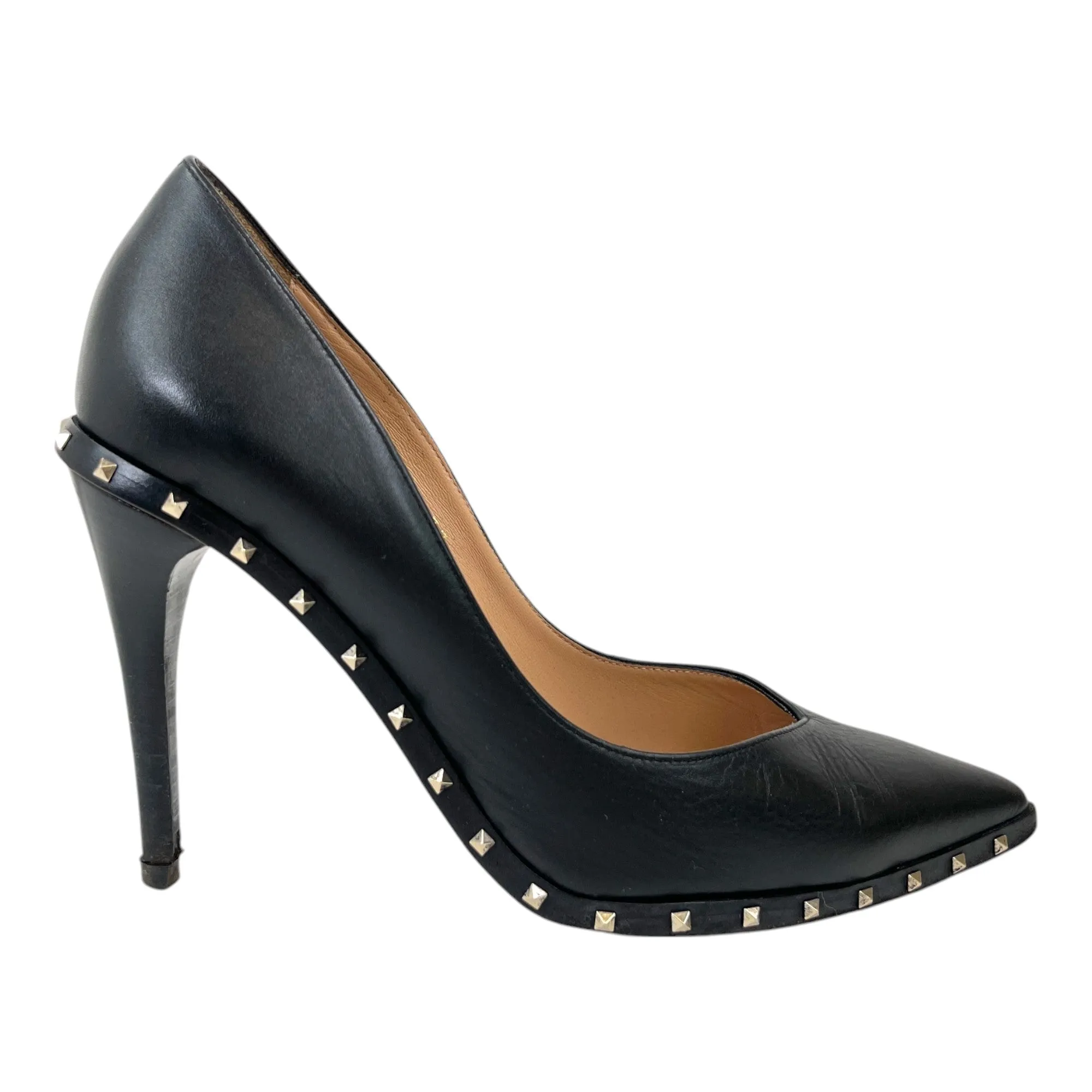 Women's Rockstud Heels Black Size EU 37 / UK 4